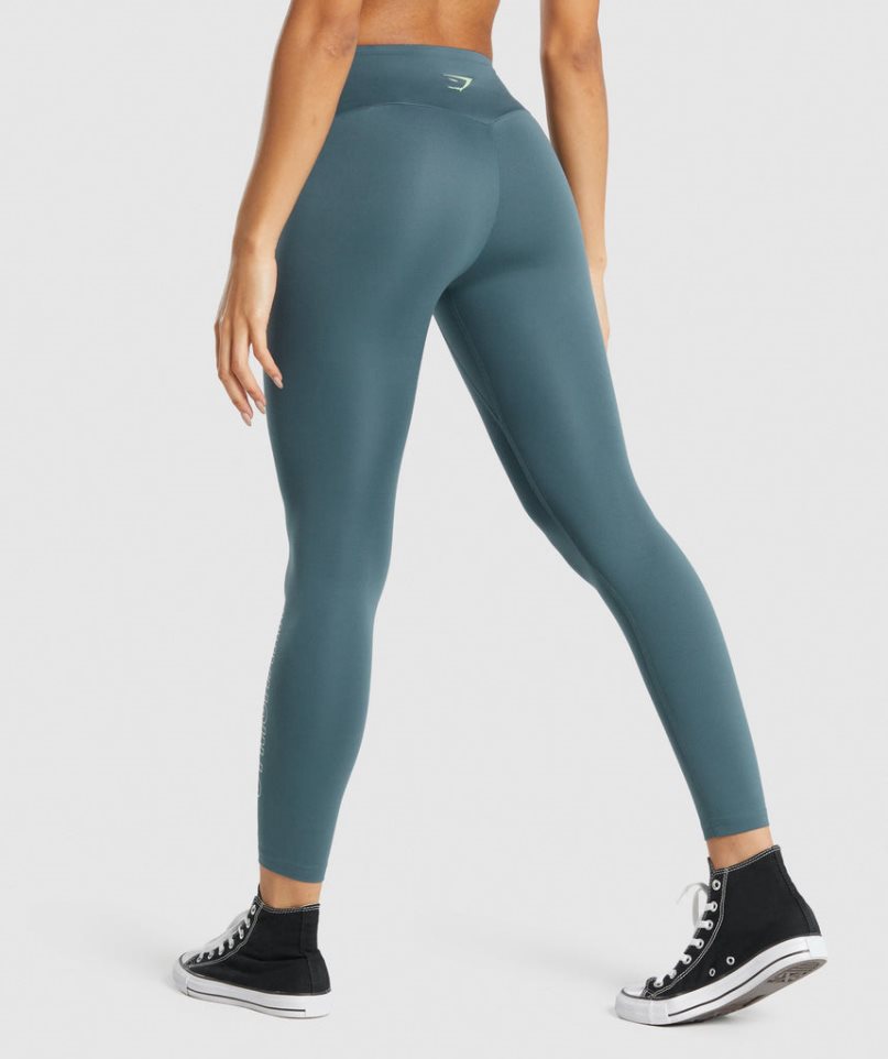 Women's Gymshark Training Graphic Leggings Navy | NZ 3HGPSD